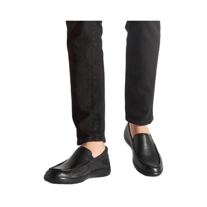 Ανδρικά μαύρα loafers slip on Geox Leitan U043QE