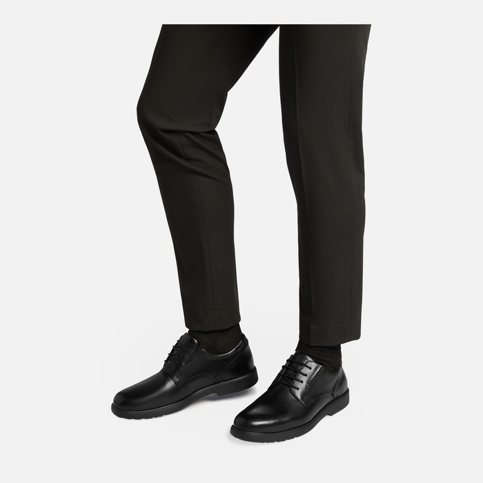 Geox ανδρικό urban μαύρο παπούτσι spherica EC11 U65BJB